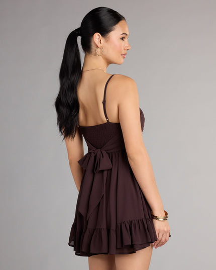 Perfectly Pretty Tie Back Chiffon Babydoll Dress