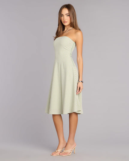 Sunny Day Cutie Gingham Midi Dress