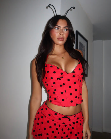 Lucky Ladybug Polka Dot Bustier Top