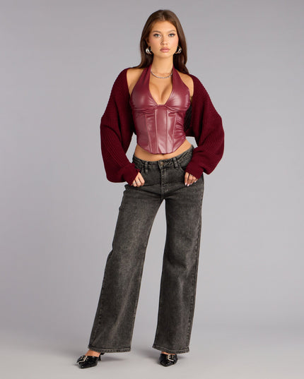 Sweet And Cozy Oversized Knit Sweater Bolero