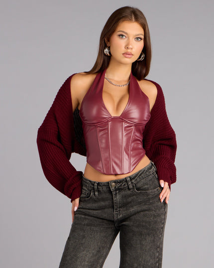 Sweet And Cozy Oversized Knit Sweater Bolero