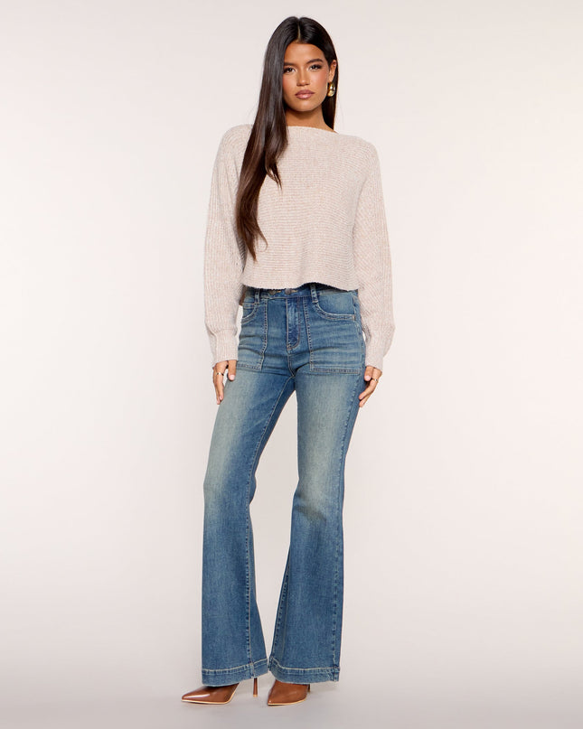 Soft Focus Lace Up Reversible Sweater Top
