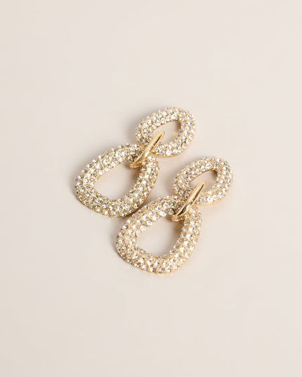 Linked Up Rhinestone Chain-Link Drop Earrings