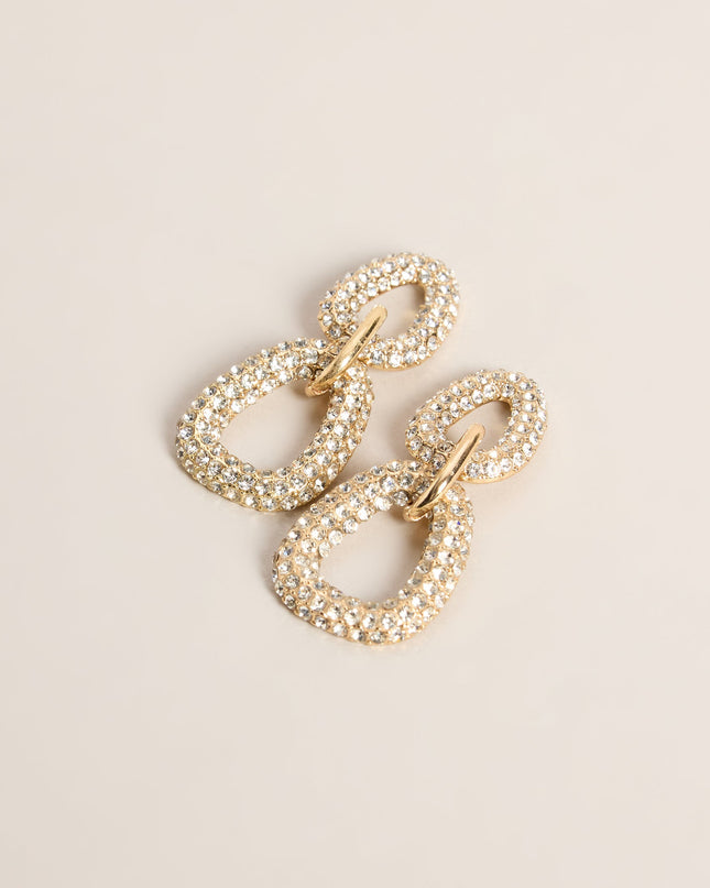 Linked Up Rhinestone Chain-Link Drop Earrings
