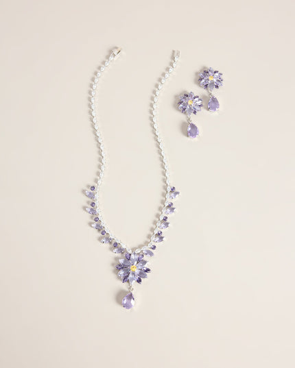 Full Bloom Rhinestone Floral Jewelry Set